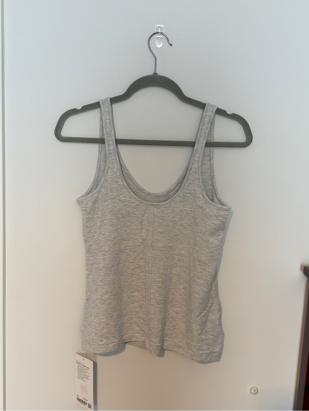 NWT Lululemon BeCalm V-Neck Tank Heathered Core Ultra Light Grey Size XS
